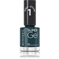 Gelinis nagų lakas Rimmel Super Gel Nail Polish, 068 Beach House Blue, 12 ml kaina ir informacija | Nagų lakai, stiprintojai | pigu.lt