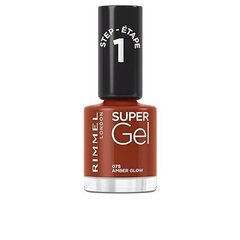 Gelinis nagų lakas Rimmel Super Gel Nail Polish, 075 Amber Glow, 12 ml kaina ir informacija | Nagų lakai, stiprintojai | pigu.lt