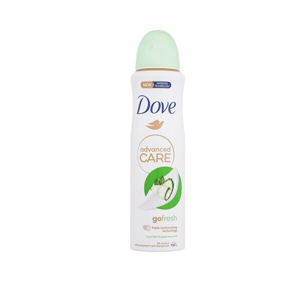 Purškiamas dezodorantas Dove Advanced Care Go Fresh Cucumber & Green Tea, 150 ml цена и информация | Dezodorantai | pigu.lt