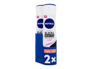 Antiperspirantas Nivea Invisible Black & White Clear moterims, 2 vnt. kaina ir informacija | Dezodorantai | pigu.lt