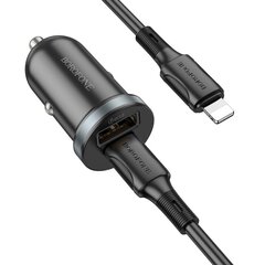 Borofone Car charger BZ22 Scenery - USB + Type C - QC 3.0 PD 30W with Type C to Lightning cable black цена и информация | Зарядные устройства для телефонов | pigu.lt