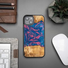 Wood and resin case for iPhone 15 Bewood Unique Vegas - pink and blue цена и информация | Чехлы для телефонов | pigu.lt