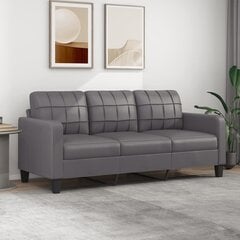 Trivietė sofa vidaXL, 180 cm, pilka kaina ir informacija | Sofos | pigu.lt