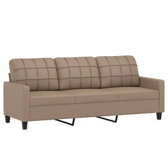 Trivietė sofa vidaXL, 180 cm, ruda kaina ir informacija | Sofos | pigu.lt