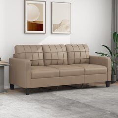 Trivietė sofa vidaXL, 180 cm, ruda kaina ir informacija | Sofos | pigu.lt