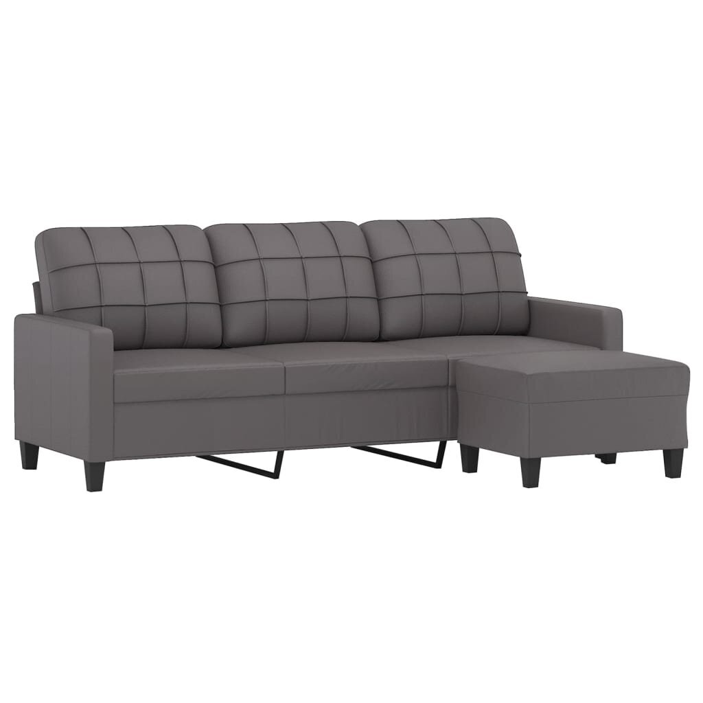 Trivietė sofa su pakoja vidaXL, 180cm, pilka kaina ir informacija | Sofos | pigu.lt