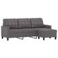 Trivietė sofa su pakoja vidaXL, 180cm, pilka kaina ir informacija | Sofos | pigu.lt