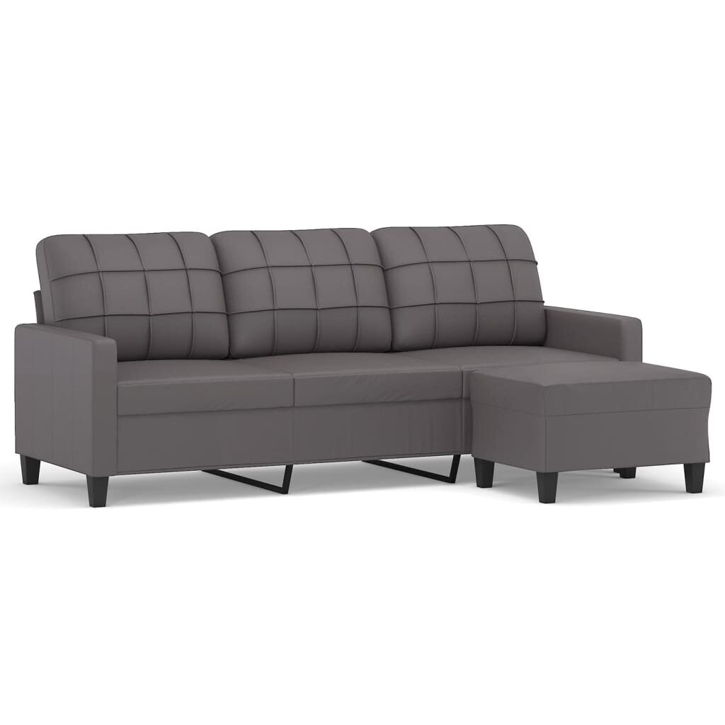 Trivietė sofa su pakoja vidaXL, 180cm, pilka kaina ir informacija | Sofos | pigu.lt