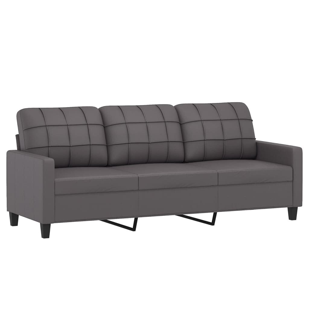 Trivietė sofa su pakoja vidaXL, 180cm, pilka kaina ir informacija | Sofos | pigu.lt