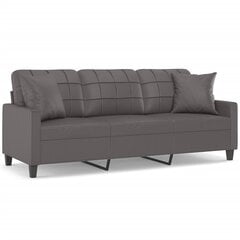 Trivietė sofa vidaXL, pilka kaina ir informacija | Sofos | pigu.lt