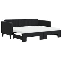 Sofa-lova vidaXL, 90x200 cm, juoda kaina ir informacija | Lovos | pigu.lt