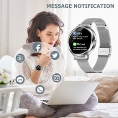 Женские умные часы EBUYFIRE, водонепроницаемые IP67,  трекер активности, пульсометр, секундомер, монитор сна, шагомер, 15 спортивных режимов,  Android iOS, серебристые цена и информация | Смарт-часы (smartwatch) | pigu.lt