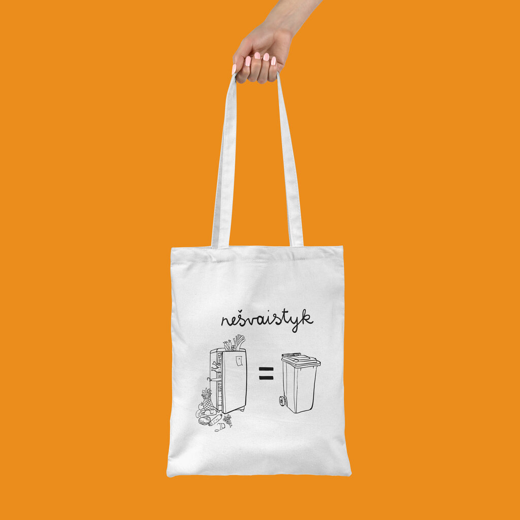 Drobinis maišelis Nešvaistyk, baltas, 1 vnt. kaina ir informacija | Paramos prekės | pigu.lt