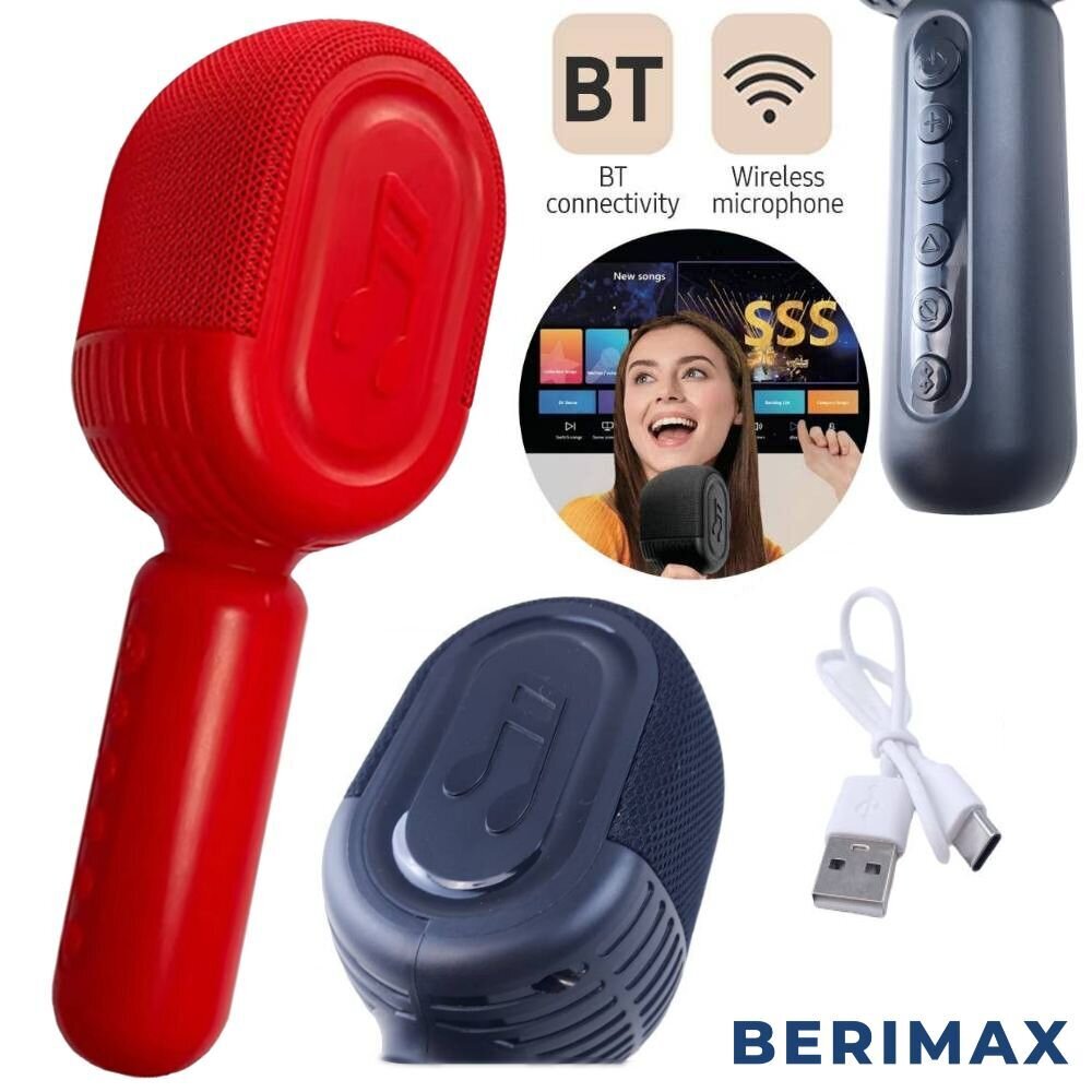 Karaokė mikrofonas Berimax 500ZX BRM 0508018RD, raudonas цена и информация | Lavinamieji žaislai | pigu.lt