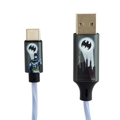 Светящийся зарядный кабель Batman с разъемами USB A - MFI, длина 1,2 м. цена и информация | Кабели для телефонов | pigu.lt