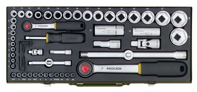 Galvučių komplektas Proxxon 23040, 55 vnt. kaina ir informacija | Mechaniniai įrankiai | pigu.lt