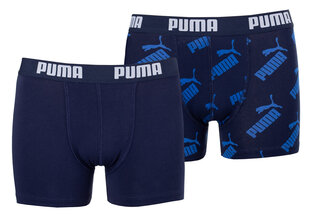 Trumpikės berniukams Puma Basic Boxer 2P 935526 02, mėlynos цена и информация | Нижнее белье для мальчиков | pigu.lt
