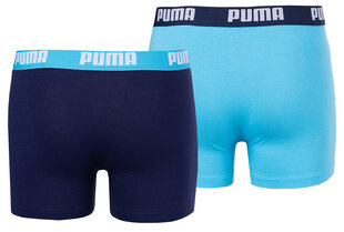 Trumpikės berniukams Puma Basic Boxer 2P 935454 05, mėlynos цена и информация | Нижнее белье для мальчиков | pigu.lt