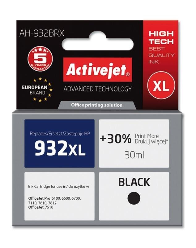 Activejet AH-932BRX (HP 932XL CN053AE), juoda kaina ir informacija | Kasetės rašaliniams spausdintuvams | pigu.lt