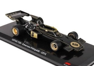 LOTUS 72D - Emerson Fittipaldi - 1972 World Champion HACHETTE 1:24 FOR026 цена и информация | Коллекционные модели автомобилей | pigu.lt