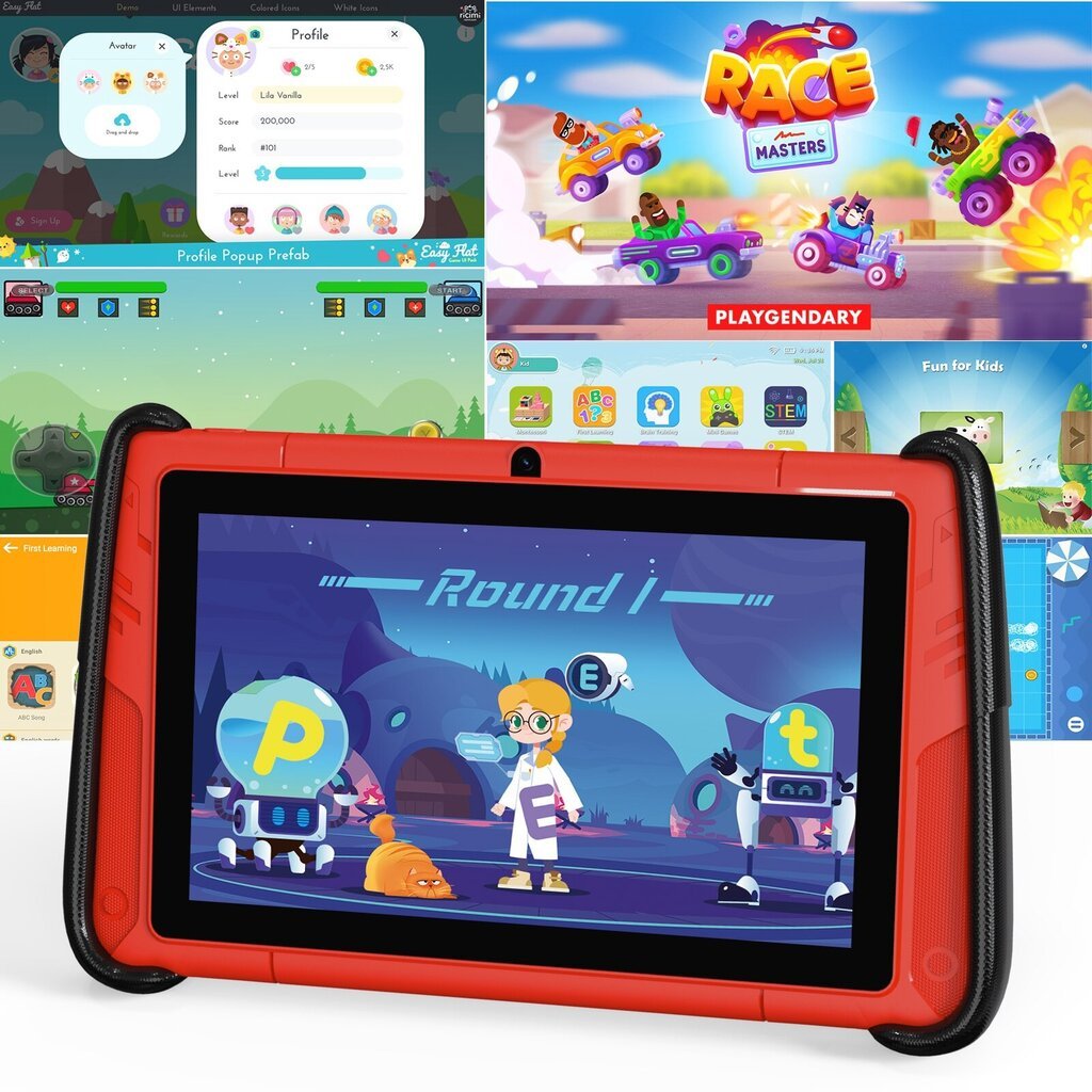 Planšetinis kompiuteris vaikams, PRITOM 7 colių Android 12 kaina ir informacija | Planšetiniai kompiuteriai | pigu.lt