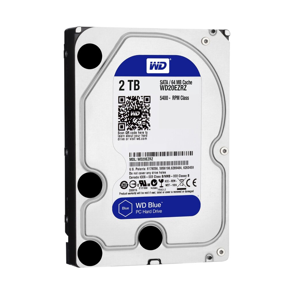 Western Digital WD Blue 2 TB, Sata III (WD20EZRZ) kaina ir informacija | Vidiniai kietieji diskai (HDD, SSD, Hybrid) | pigu.lt