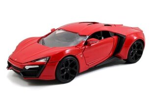 Kolekcinis modeliukas Lykan Hypersport 2014 *fast & Furious 7* Red 97377 Jada 1:24 kaina ir informacija | Kolekciniai modeliukai | pigu.lt