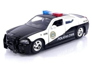 Kolekcinis modeliukas Dodge Charger Police 2006 *fast & Furious * Black/white 33665 Jada 1:24 kaina ir informacija | Kolekciniai modeliukai | pigu.lt