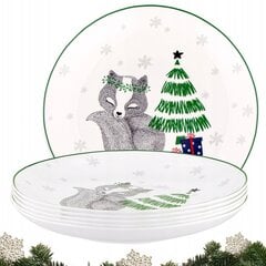 Kalėdinių lėkščių rinkinys, 6 vnt. цена и информация | Посуда, тарелки, обеденные сервизы | pigu.lt