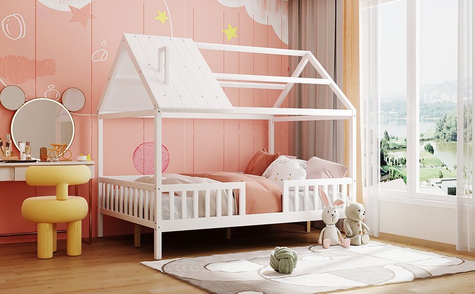 Vaikiška lova SofiHouse R54, 120x60 cm, balta kaina ir informacija | Vaikiškos lovos | pigu.lt