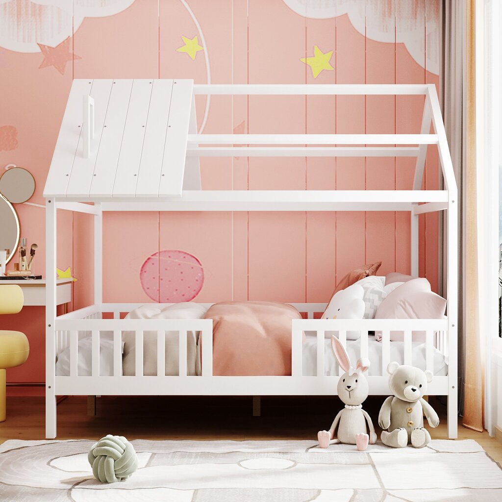 Vaikiška lova SofiHouse R54, 120x60 cm, balta kaina ir informacija | Vaikiškos lovos | pigu.lt