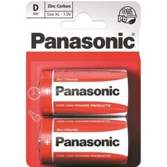 Panasonic elementai Red Zinc R20 (D), 2 vnt. kaina ir informacija | Panasonic Išparduotuvė | pigu.lt