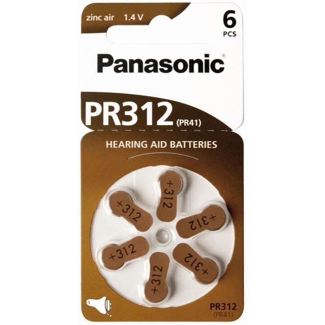 Panasonic elementai klausos aparatams Zinc-Air PR312H-LB, 6 vnt. цена и информация | Elementai | pigu.lt