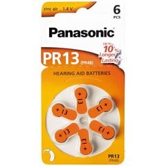 Panasonic elementai klausos aparatams Zinc-Air PR13H-LB, 6 vnt. kaina ir informacija | Elementai | pigu.lt