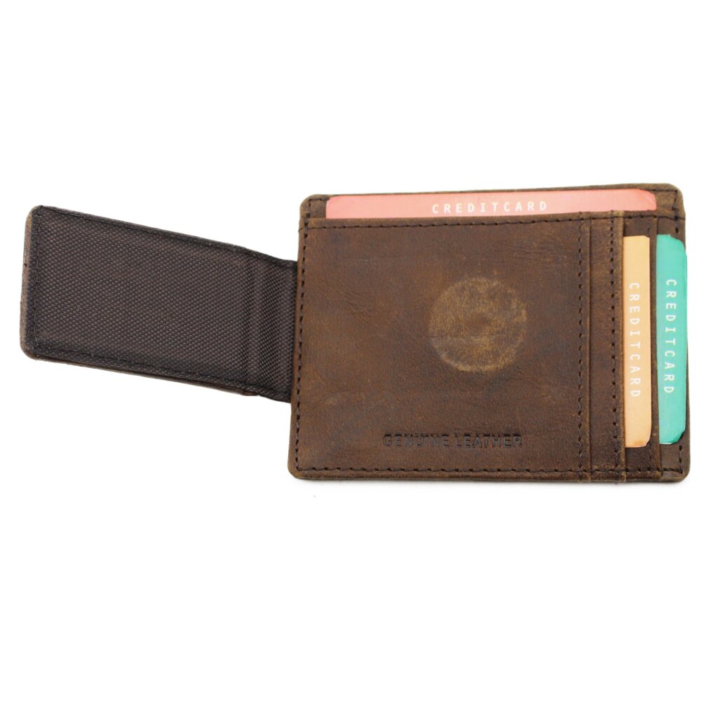 Kortelių dėklas Genuine Leather MC-347DBR kaina ir informacija | Vyriškos piniginės, kortelių dėklai | pigu.lt