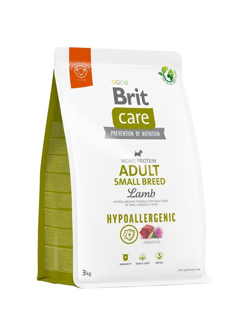 Brit Care Hypoallergenic Adult mažų veislių šunims su ėriena ir ryžiais, 3 kg kaina ir informacija | Sausas maistas šunims | pigu.lt