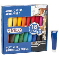 Акриловые краски  Artico, 18 цветов, 36 мл цена и информация | Принадлежности для рисования, лепки | pigu.lt