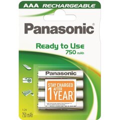 Батарейки Panasonic Ready To Use HR03 (AAA) 750 mAh цена и информация | Батарейки | pigu.lt