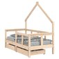 Vaikiškos lovos rėmas vidaXL, 70x140 cm, rudas kaina ir informacija | Vaikiškos lovos | pigu.lt