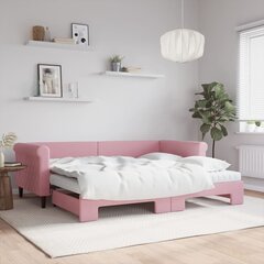 Sofa-lova vidaXL, 90x200 cm, rožinė kaina ir informacija | Lovos | pigu.lt