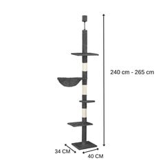 Когтеточка Springos PA1051, 34x40x265 см, серый/белый цвет цена и информация | Когтеточки | pigu.lt