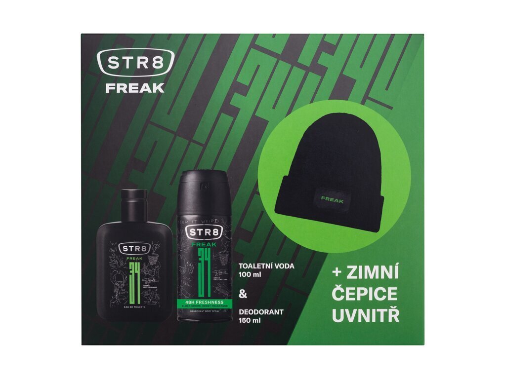 Dovanų rinkinys vyrams: kvepalai STR8 Freak EDT, 100 ml + dezodorantas, 150 ml + kepurė kaina ir informacija | Kvepalai vyrams | pigu.lt