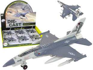 Metalinis lėktuvo modelis su efektais, Lean toys, pilkas kaina ir informacija | Žaislai berniukams | pigu.lt