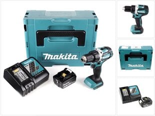 Дрель Makita DDF 484 RF1J, 18В, с аккумулятором и зарядным блоком цена и информация | Шуруповерты, дрели | pigu.lt