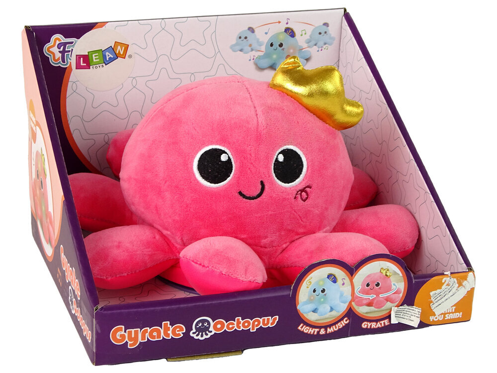 Grojantis pliušinis žaislas Lean Toys Aštuonkojis, rožinis kaina ir informacija | Minkšti (pliušiniai) žaislai | pigu.lt