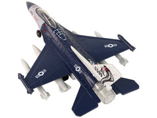 Metalinis lėktuvo modelis su efektais, Lean toys, mėlynas kaina ir informacija | Žaislai berniukams | pigu.lt