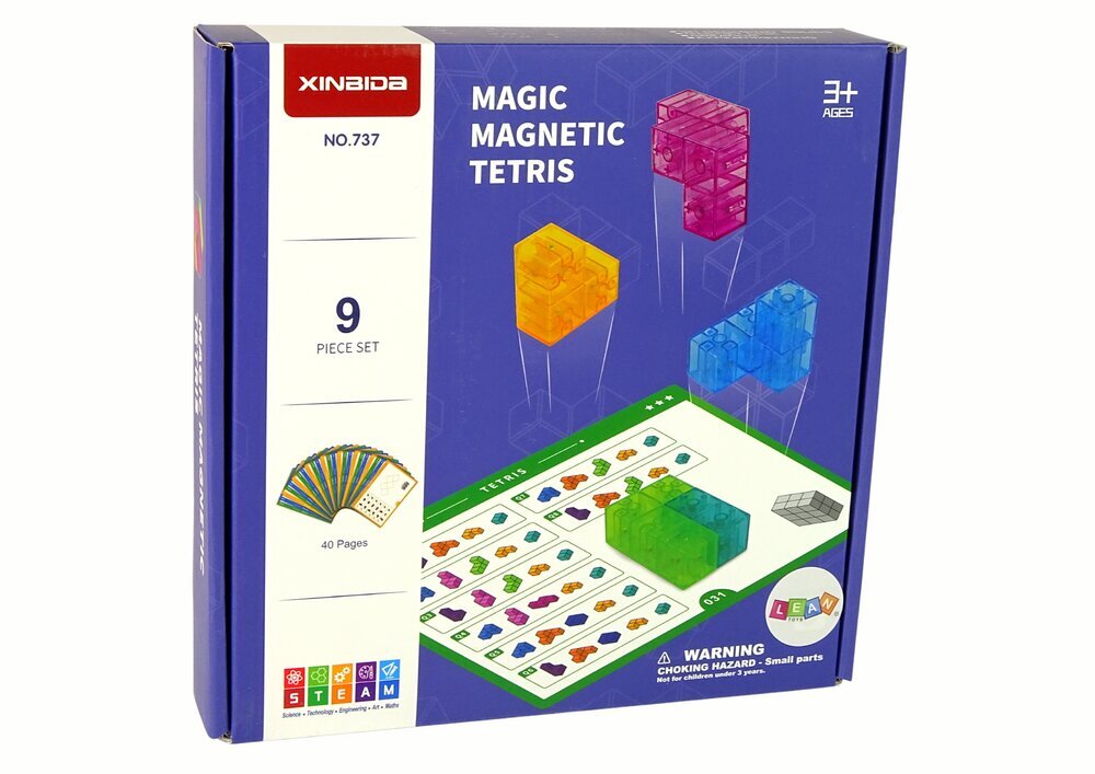 Vaikiškas magnetinių kaladėlių rinkinys kubas Lean toys, 9 vnt. kaina ir informacija | Konstruktoriai ir kaladėlės | pigu.lt