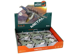 Металлическая модель истребителя, 1:72, серый, 1шт. цена и информация | Игрушки для мальчиков | pigu.lt