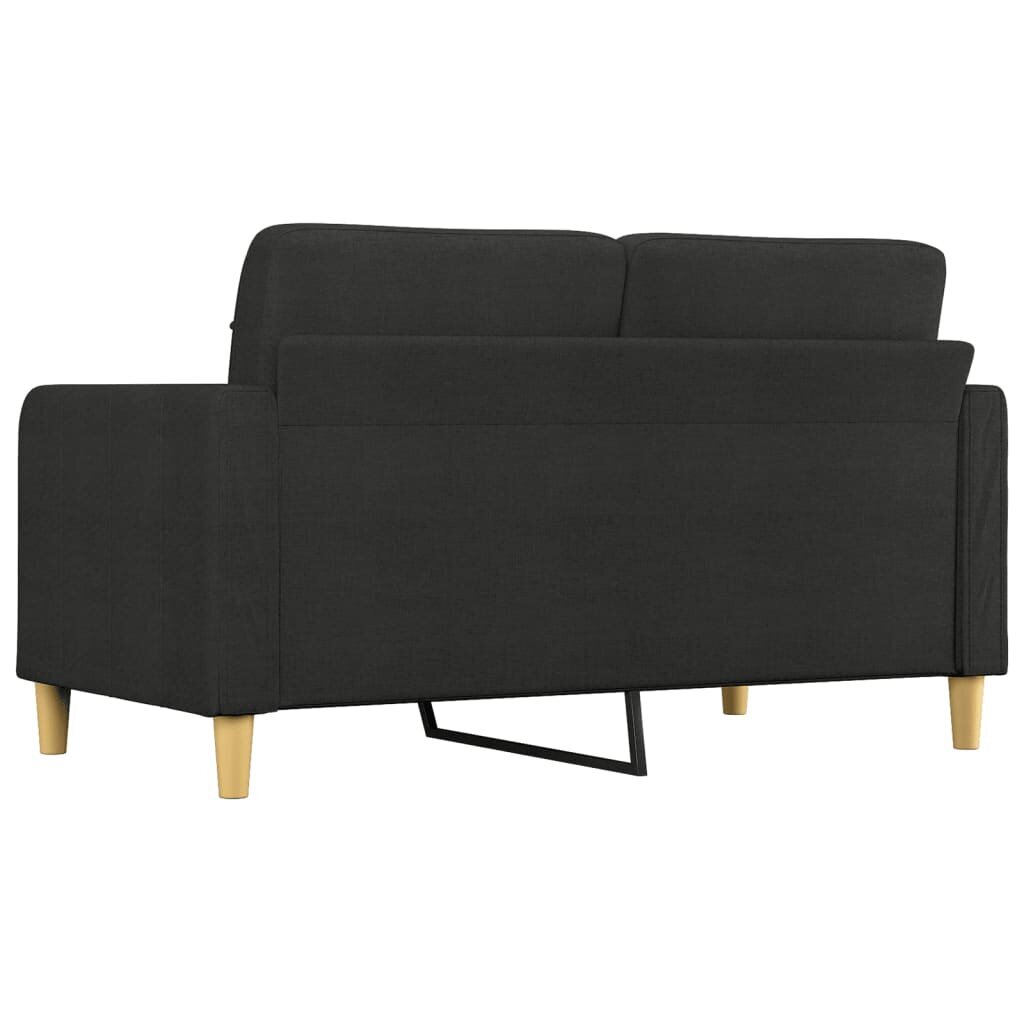 Dvivietė sofa vidaXL, 140cm, juoda kaina ir informacija | Sofos, sofos-lovos | pigu.lt