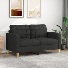 Dvivietė sofa vidaXL, 140cm, juoda цена и информация | Диваны | pigu.lt